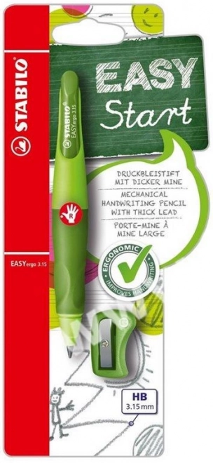 Creion ergonomic verde pentru dreptaci STABILO EASYergo