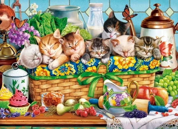 Puzzle cu pisicuțe adormite 200 piese