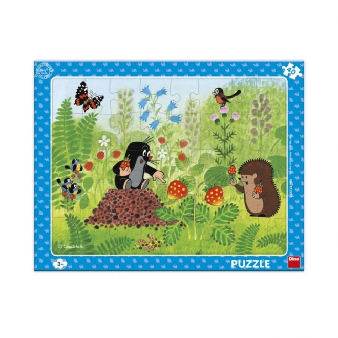 Puzzle Dino Krtek și căpșunile 40 piese