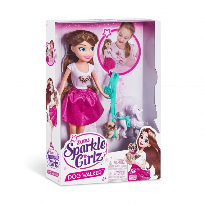 Păpușă Sparkle Girlz cu doi cățeluși