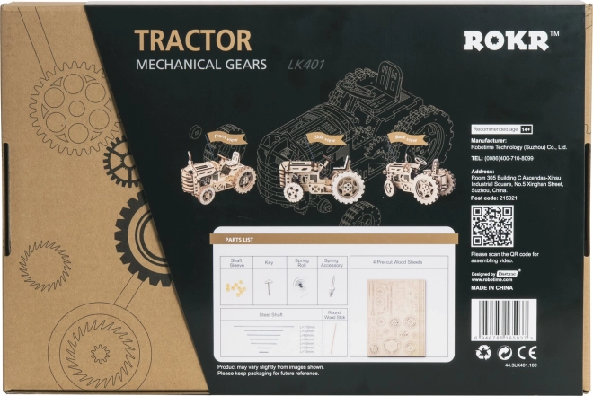 Tractor 3D din lemn Robotime Rokr 135 piese