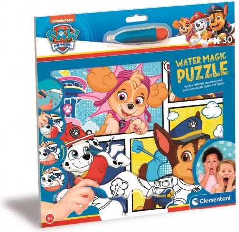CLEMENTONI Puzzle de colorat cu apă Water Magic: Patrula Cățelușilor 30 piese