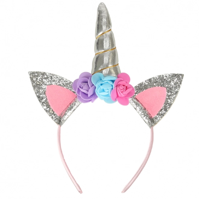 Costum unicorn argintiu pentru carnaval