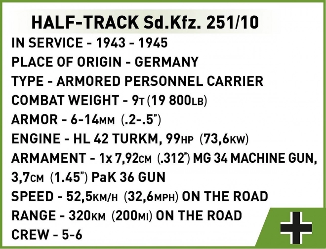 Half-Truck blindat Sd.Kfz. 251 cu 500 de piese