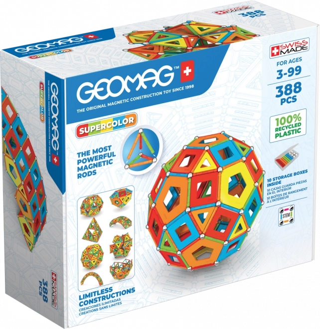 Joc de construcție Geomag Supercolor 388 piese