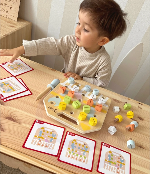 Placă de manipulare din lemn, puzzle logic Classic World