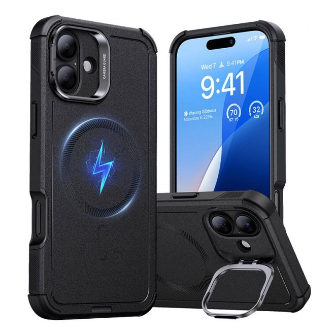 Carcasa Cyber Tough cu suport pentru iPhone 16 Plus