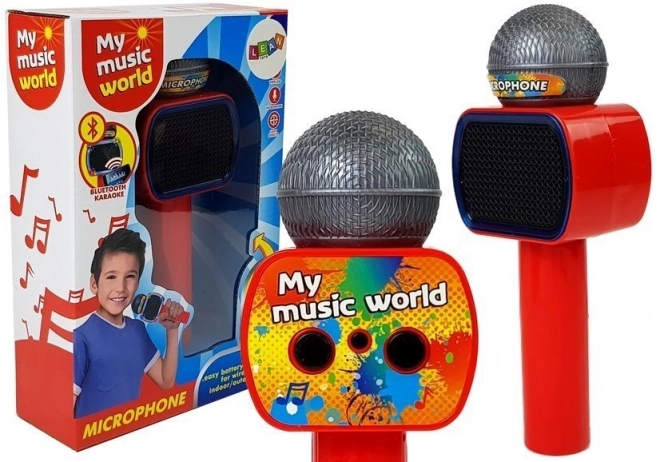 Microfon karaoke wireless cu difuzor Bluetooth pentru copii roșu