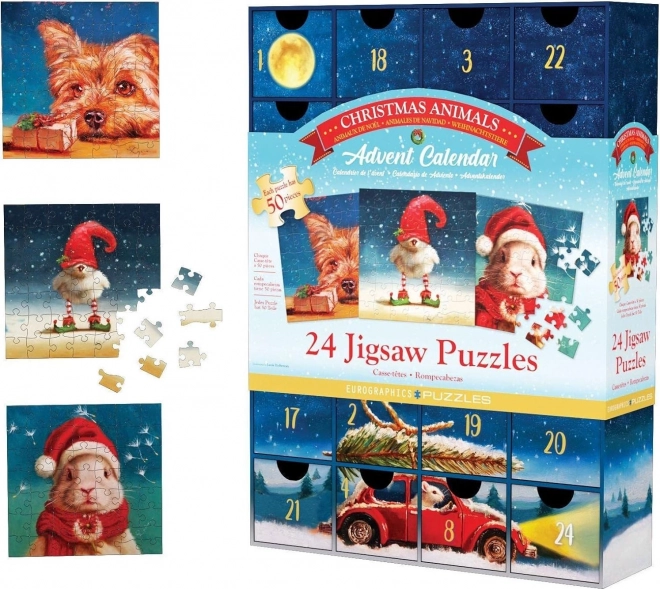 calendar de Advent Puzzle Eurographics: animale de Crăciun