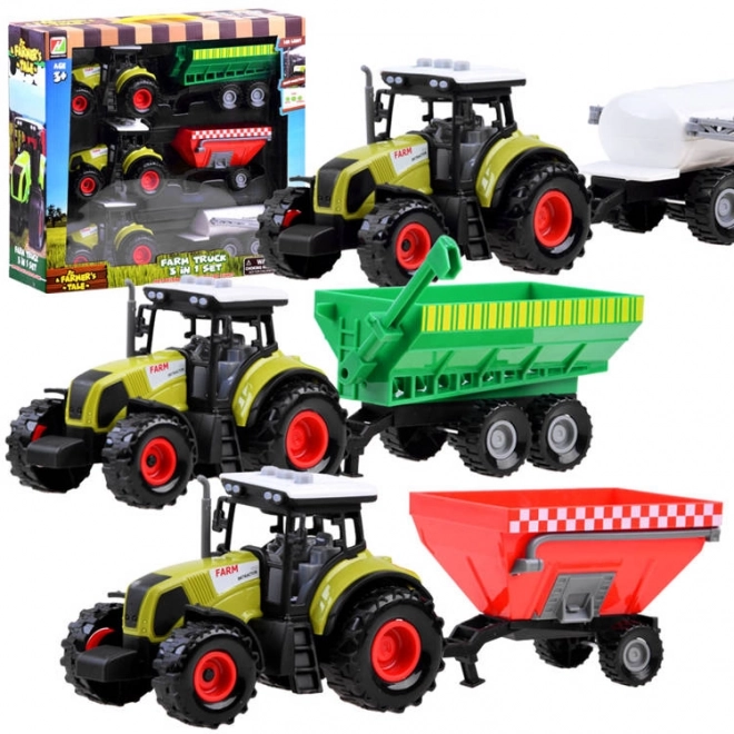 Set 3 x Tractor cu remorcă pentru fermier