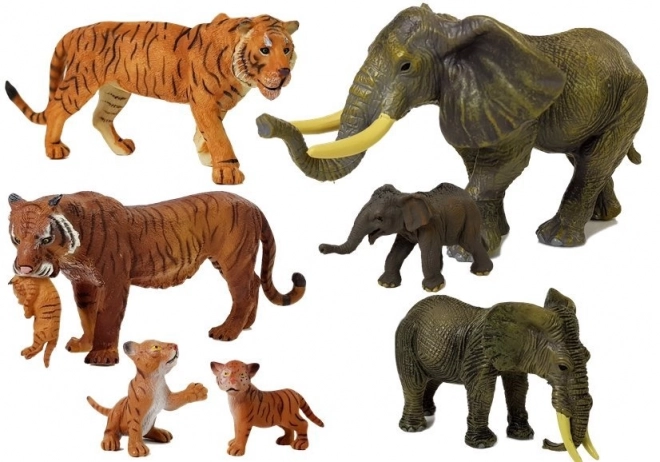 set figurine safari animale elefant și tigru