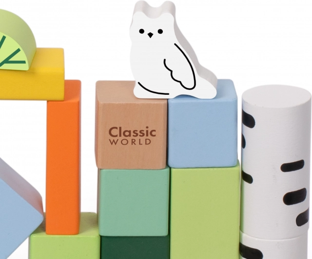 Cuburi Creative din Lemn Lumea Pădurii Classic World 50 buc