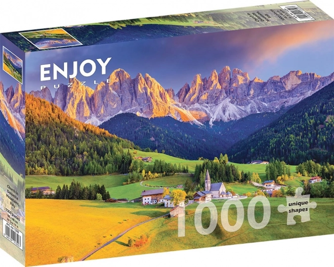 Puzzle Biserica din Dolomiți, Italia 1000 piese