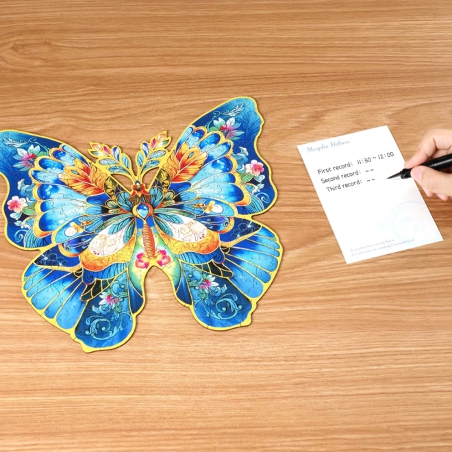 Puzzle din lemn Fluture Morpho Helena