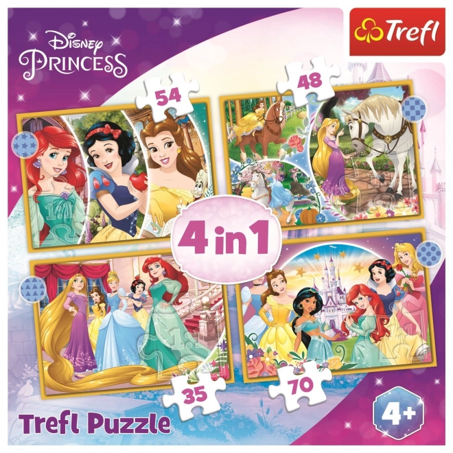 puzzle Disney Prințese zi fericită 4 în 1