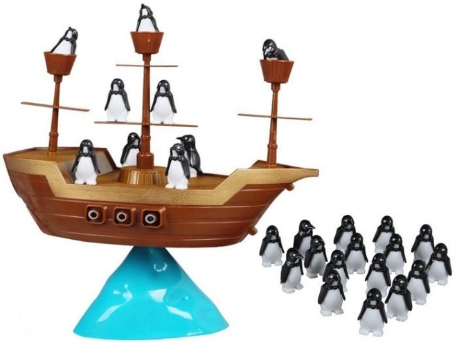 Joc de echilibru nava pirat cu pinguini