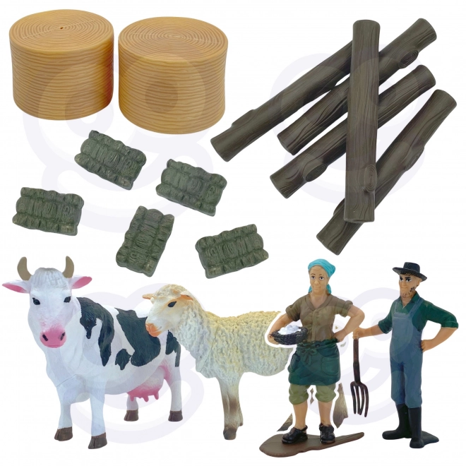 Set de utilaje agricole cu tractor Woopie