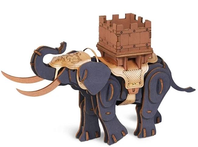 RoboTime Puzzle Elefant Războinic din Lemn