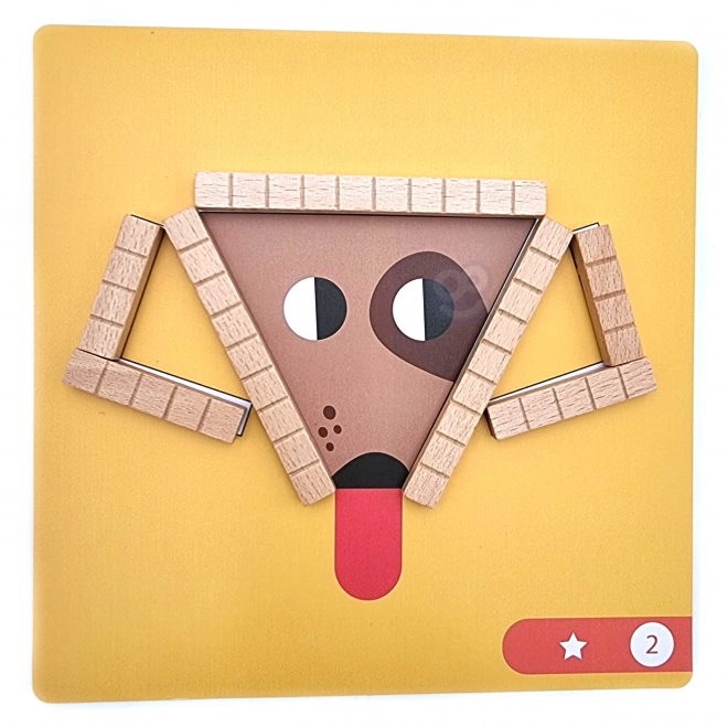Joc de puzzle logic cu blocuri magnetice Tooky Toy