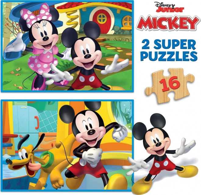 Puzzle din lemn Mickey și Minnie