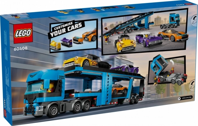 Transportor auto LEGO City cu mașini sport