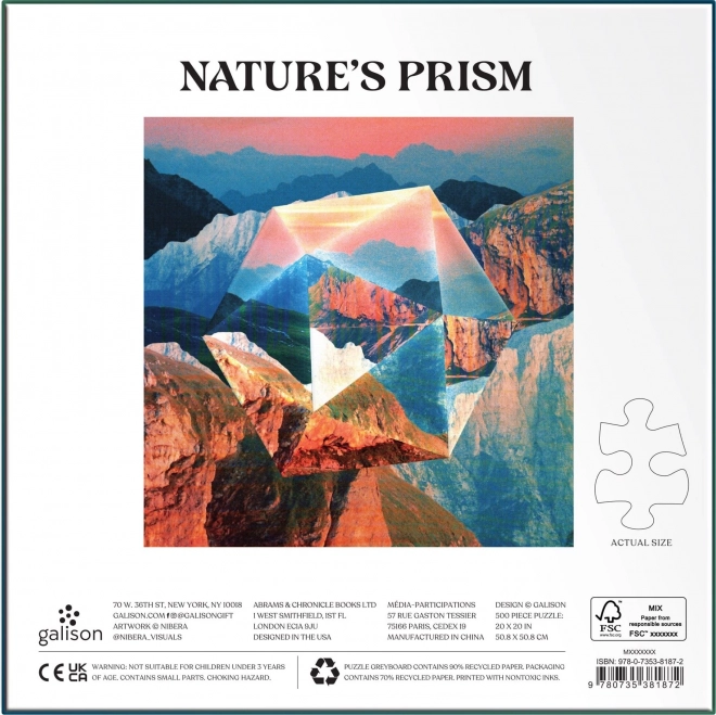 Puzzle pătrat Prismă naturală 500 piese