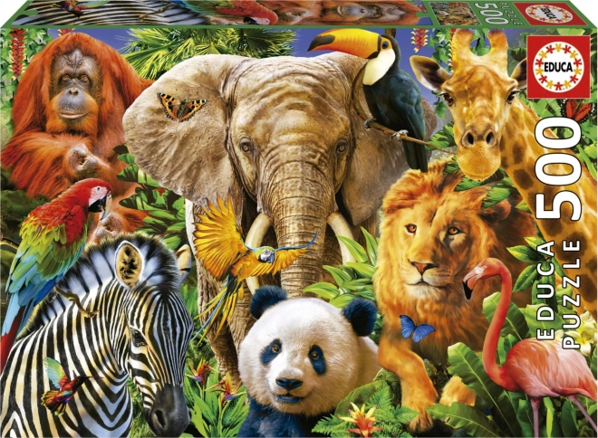 Puzzle colaj animale sălbatice 500 bucăți Educa