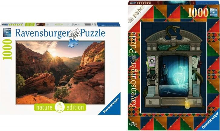 Puzzle Ravensburger 2×1000 piese cu tehnologia SoftClick