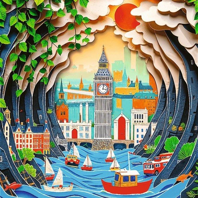 Puzzle Trefl Artă din hârtie: Londra 1000 piese