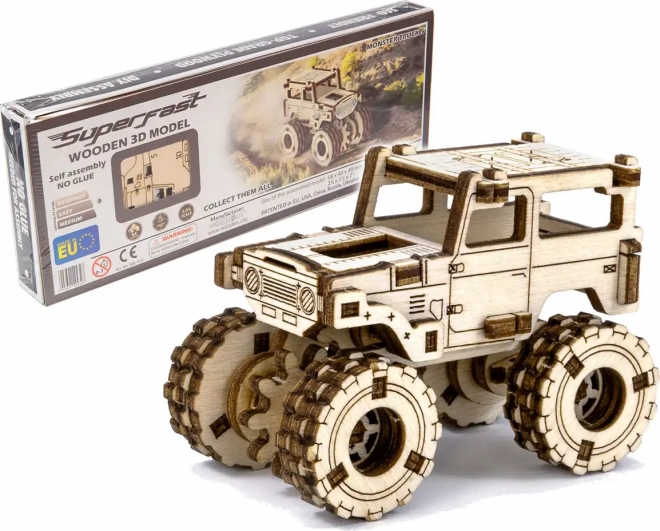 Puzzle 3D de lemn Monster Truck Superfast