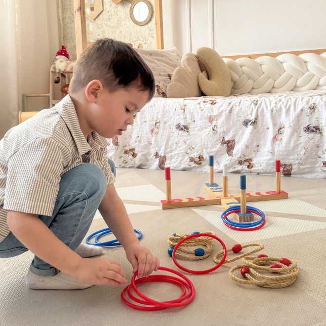 Joc de îndemânare din lemn Tooky Toy Ring Cross