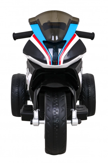 BMW HP4 Motocicletă pentru copii pe baterie Albastru + 3 roți + LED + MP3 USB + Piele Eco
