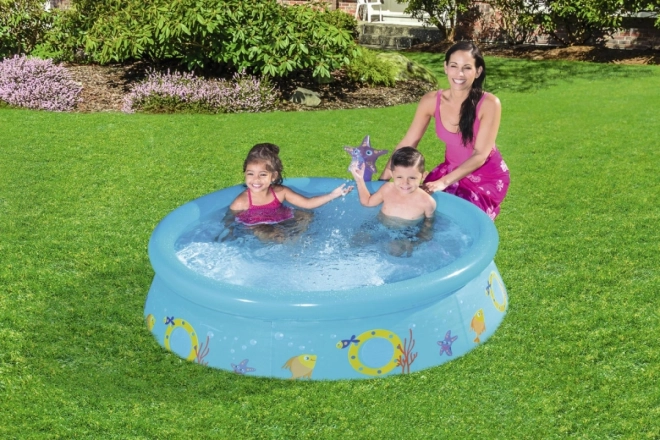 Piscină gonflabilă cu duș și peștișori pentru copii – Lumea marină