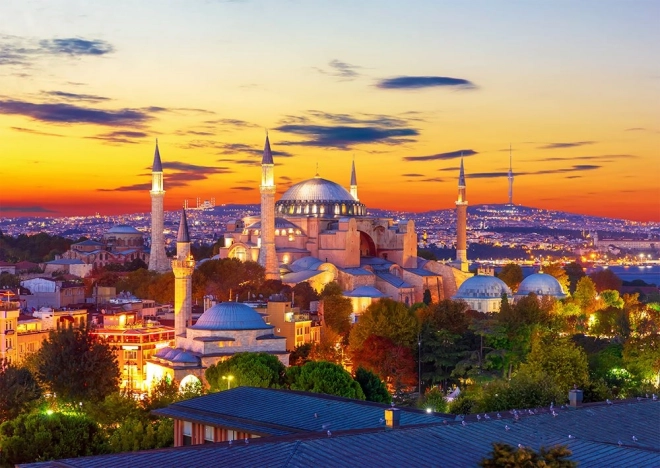 Puzzle Hagia Sofia Istanbul la apus de soare 1000 piese