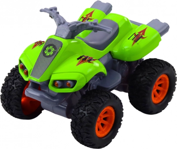 Quad cu motor, roți din cauciuc și caroserie metalică