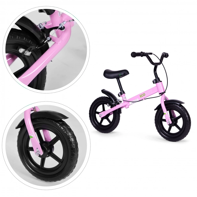 Bicicletă de echilibru cu frână pentru copii ECOTOYS roz