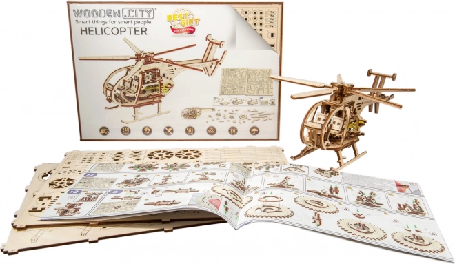 Puzzle 3D din lemn elicopter militar