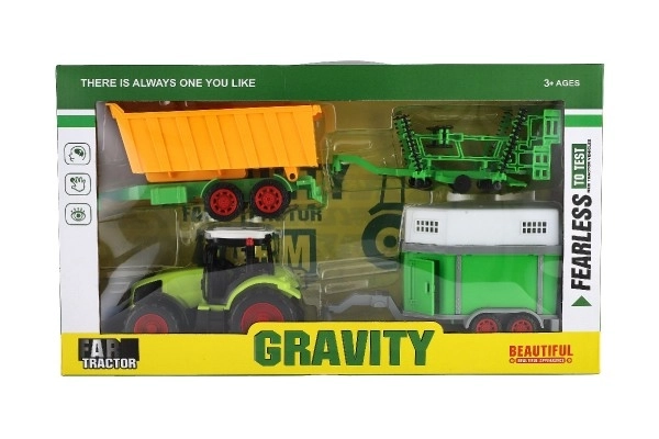 Tractor cu remorcă din plastic 19cm