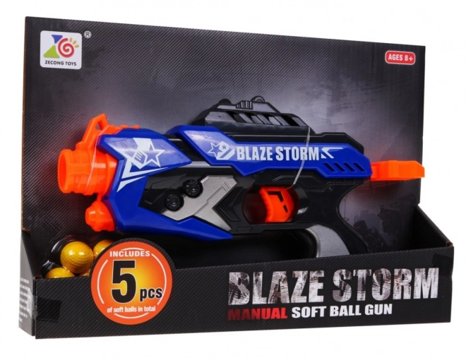 Pistol cu arcuri pentru copii Blaze Storm cu 5 proiectile din spumă