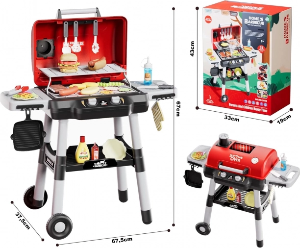 Grătar de Jucărie pentru Barbecue cu LED-uri, set de 31 de piese Woopie