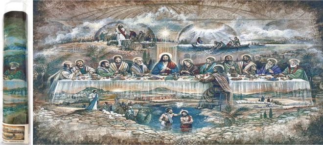 Pictura cu diamante Cina cea de Taină 80x40cm