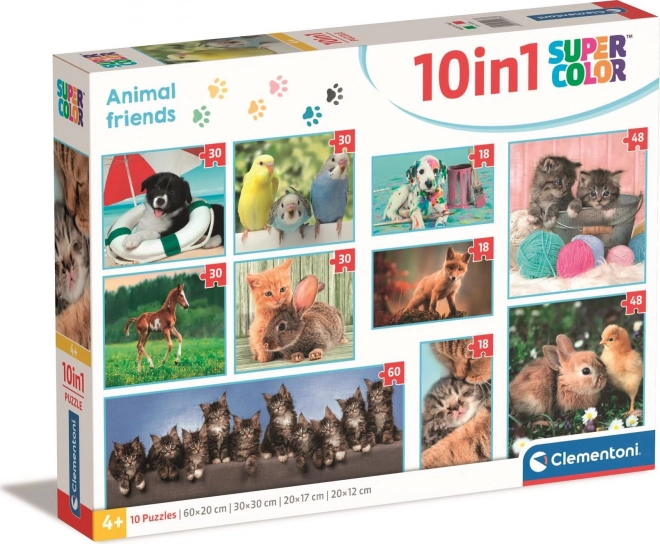 Puzzle Clementoni 10 în 1 - Prieteni Animale