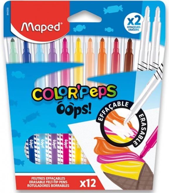 set de markere colorate pentru copii cu corector Maped Color'Peps Oops