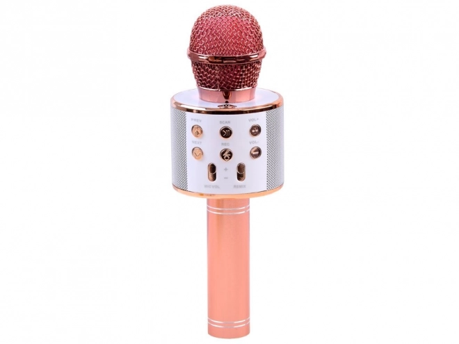 Mikrofon karaoke wireless cu difuzor – Roz