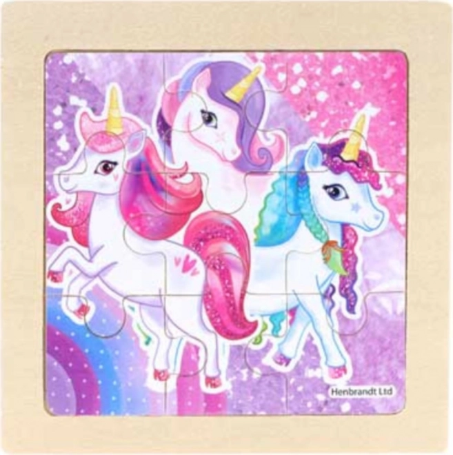 Puzzle din lemn Trei Unicorni