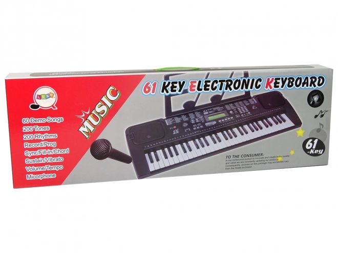 keyboard cu microfon instrument muzical negru