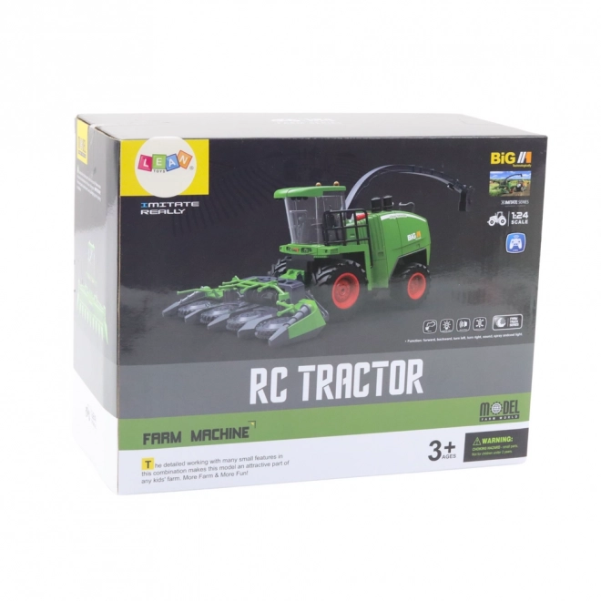 Combine de culoare verde, operat de la distanță, pentru porumb și cereale 1:24