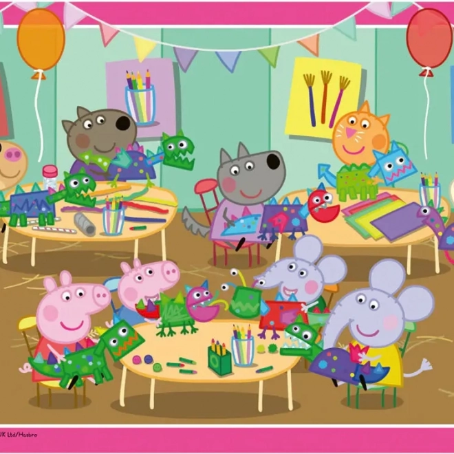 Puzzle Ravensburger Purcelușul Peppa la petrecere 2x12 piese