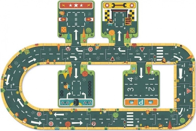 Puzzle de podea cu contururi Drumuri