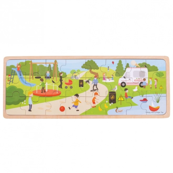 Puzzle de Lemn pentru Copii - În Parc